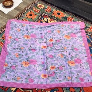 Elaine Gold Floral Purple and Pink Scarf